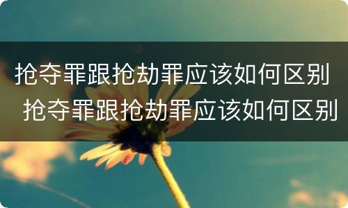 抢夺罪跟抢劫罪应该如何区别 抢夺罪跟抢劫罪应该如何区别判刑
