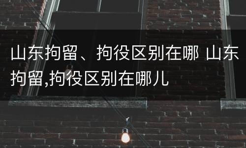 山东拘留、拘役区别在哪 山东拘留,拘役区别在哪儿
