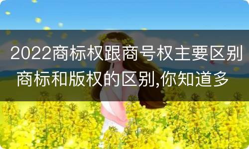 2022商标权跟商号权主要区别 商标和版权的区别,你知道多少?