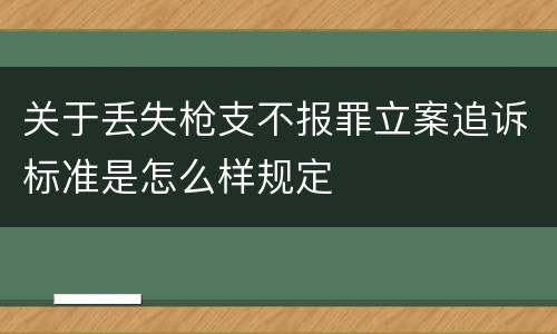 关于丢失枪支不报罪立案追诉标准是怎么样规定