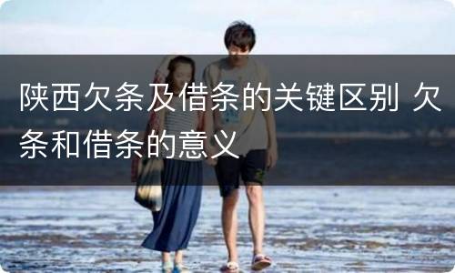 陕西欠条及借条的关键区别 欠条和借条的意义