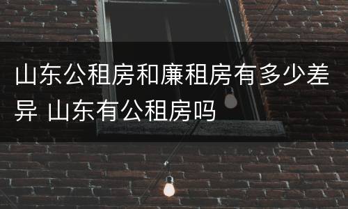 山东公租房和廉租房有多少差异 山东有公租房吗
