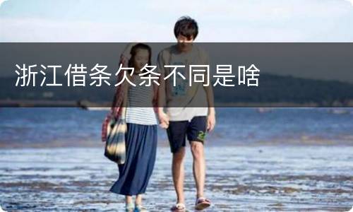 浙江借条欠条不同是啥