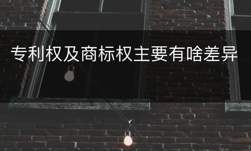专利权及商标权主要有啥差异