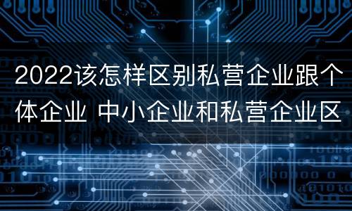 2022该怎样区别私营企业跟个体企业 中小企业和私营企业区别