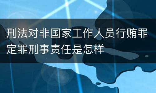 刑法对非国家工作人员行贿罪定罪刑事责任是怎样
