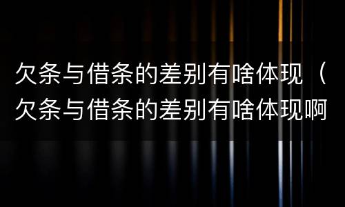 欠条与借条的差别有啥体现（欠条与借条的差别有啥体现啊）