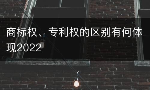 商标权、专利权的区别有何体现2022