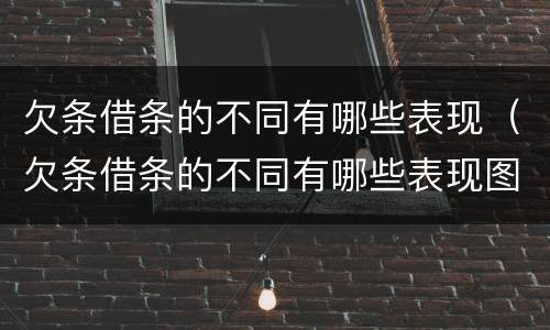 欠条借条的不同有哪些表现（欠条借条的不同有哪些表现图片）
