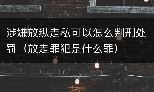 涉嫌放纵走私可以怎么判刑处罚（放走罪犯是什么罪）