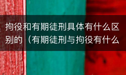 拘役和有期徒刑具体有什么区别的（有期徒刑与拘役有什么区别）