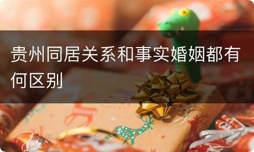 贵州同居关系和事实婚姻都有何区别