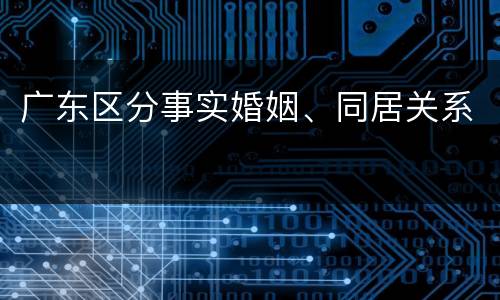 广东区分事实婚姻、同居关系