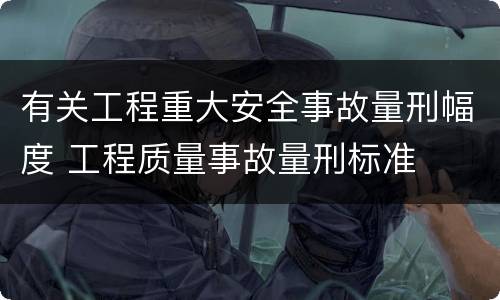 有关工程重大安全事故量刑幅度 工程质量事故量刑标准
