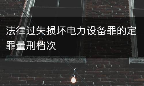 法律过失损坏电力设备罪的定罪量刑档次