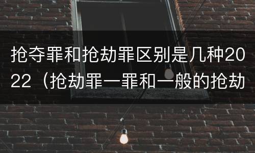抢夺罪和抢劫罪区别是几种2022（抢劫罪一罪和一般的抢劫罪）