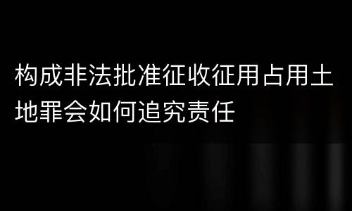 构成非法批准征收征用占用土地罪会如何追究责任