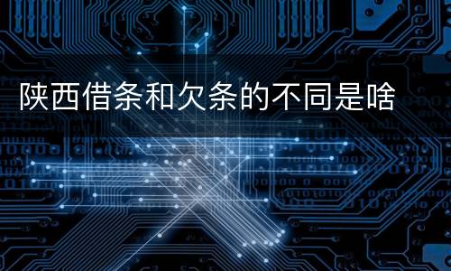 陕西借条和欠条的不同是啥