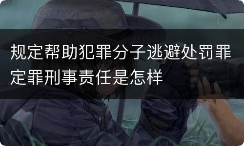 规定帮助犯罪分子逃避处罚罪定罪刑事责任是怎样