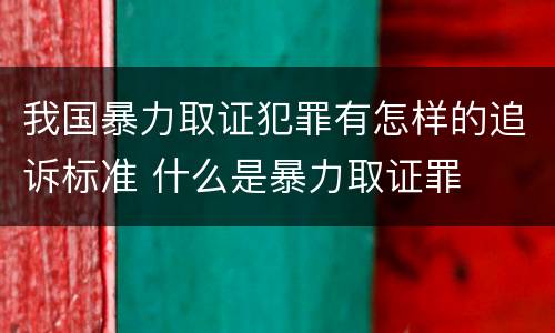 我国暴力取证犯罪有怎样的追诉标准 什么是暴力取证罪