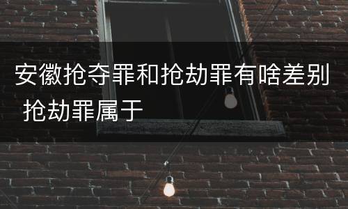 安徽抢夺罪和抢劫罪有啥差别 抢劫罪属于