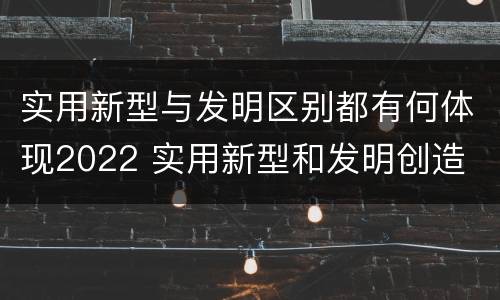 实用新型与发明区别都有何体现2022 实用新型和发明创造