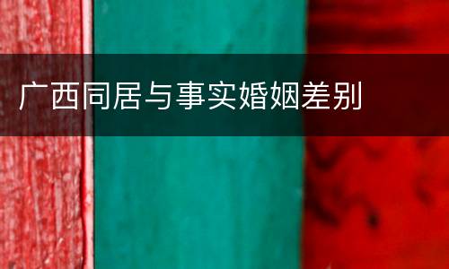 广西同居与事实婚姻差别