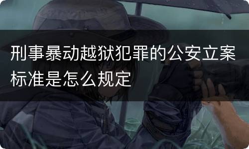 刑事暴动越狱犯罪的公安立案标准是怎么规定