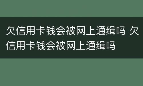 欠信用卡钱会被网上通缉吗 欠信用卡钱会被网上通缉吗