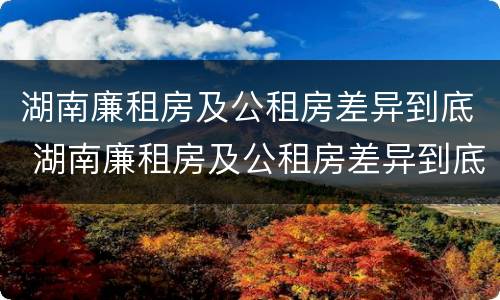 湖南廉租房及公租房差异到底 湖南廉租房及公租房差异到底大不大