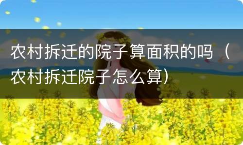农村拆迁的院子算面积的吗（农村拆迁院子怎么算）