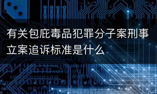 有关包庇毒品犯罪分子案刑事立案追诉标准是什么