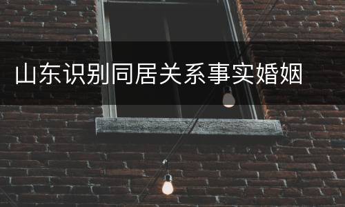 山东识别同居关系事实婚姻