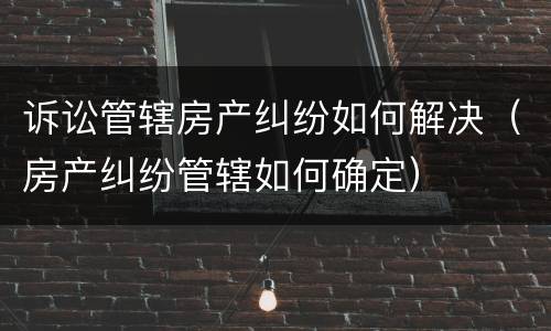 诉讼管辖房产纠纷如何解决（房产纠纷管辖如何确定）