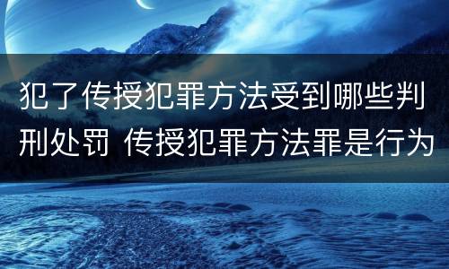 犯了传授犯罪方法受到哪些判刑处罚 传授犯罪方法罪是行为犯吗