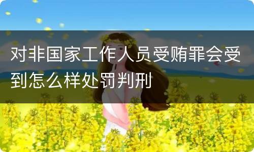 对非国家工作人员受贿罪会受到怎么样处罚判刑