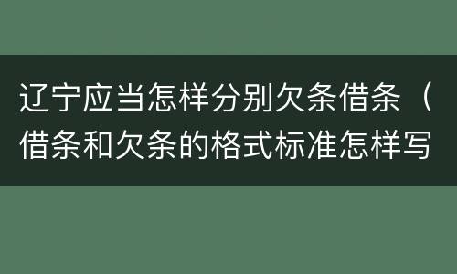 辽宁应当怎样分别欠条借条（借条和欠条的格式标准怎样写）