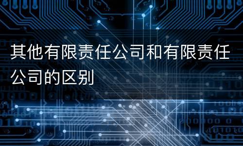 其他有限责任公司和有限责任公司的区别