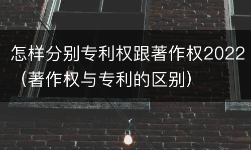 怎样分别专利权跟著作权2022（著作权与专利的区别）