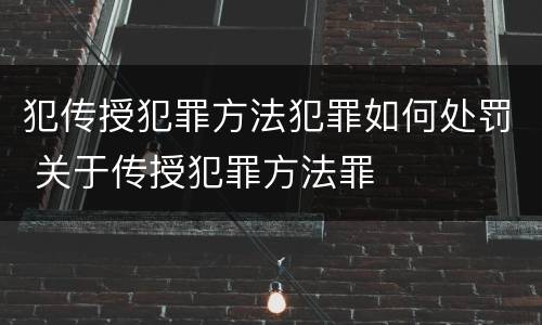 犯传授犯罪方法犯罪如何处罚 关于传授犯罪方法罪
