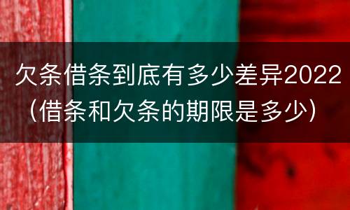 欠条借条到底有多少差异2022（借条和欠条的期限是多少）
