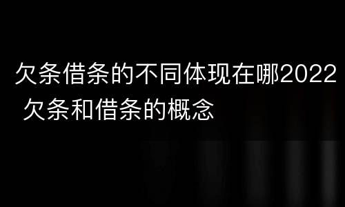 欠条借条的不同体现在哪2022 欠条和借条的概念