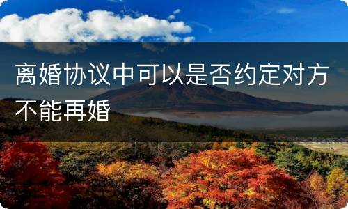 离婚协议中可以是否约定对方不能再婚