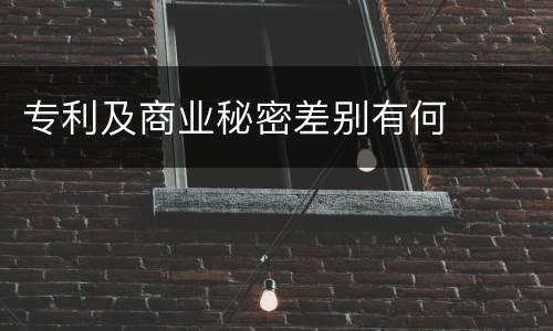 专利及商业秘密差别有何