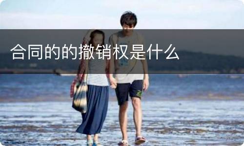 合同的的撤销权是什么