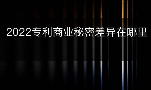 2022专利商业秘密差异在哪里