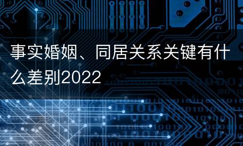 事实婚姻、同居关系关键有什么差别2022