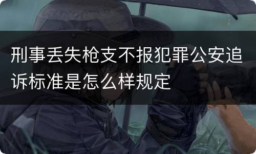 刑事丢失枪支不报犯罪公安追诉标准是怎么样规定