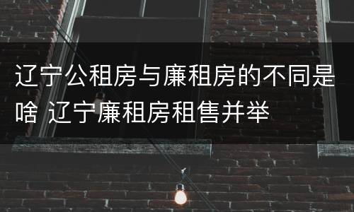 辽宁公租房与廉租房的不同是啥 辽宁廉租房租售并举