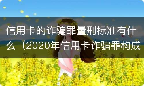 信用卡的诈骗罪量刑标准有什么（2020年信用卡诈骗罪构成要件）